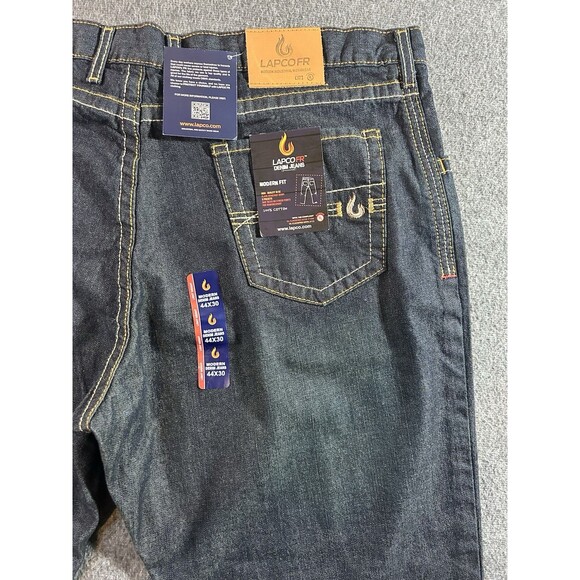 NEW Lapco Men’s Sz 44x30 FR Flame Resistant Modern Workwear Blue Jeans Dark Wash - Picture 11 of 11